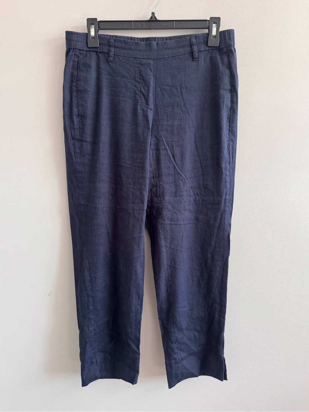 J.Jill Linen Stretch Pants Women’s Small Navy Blue Cropped Ankle